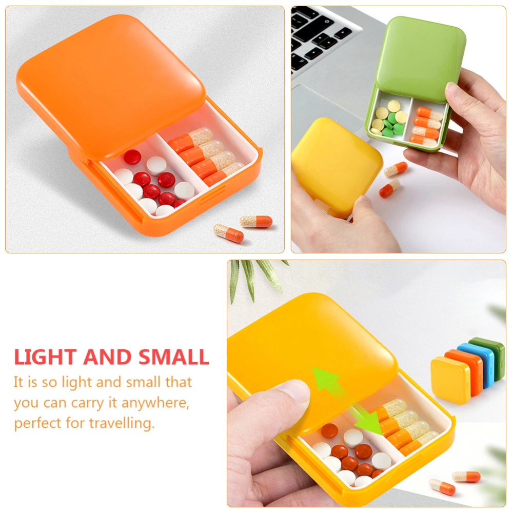 4 Pcs Push-pull Medicine Boxes Portable Pill Boxes Mini Pill Storage Box