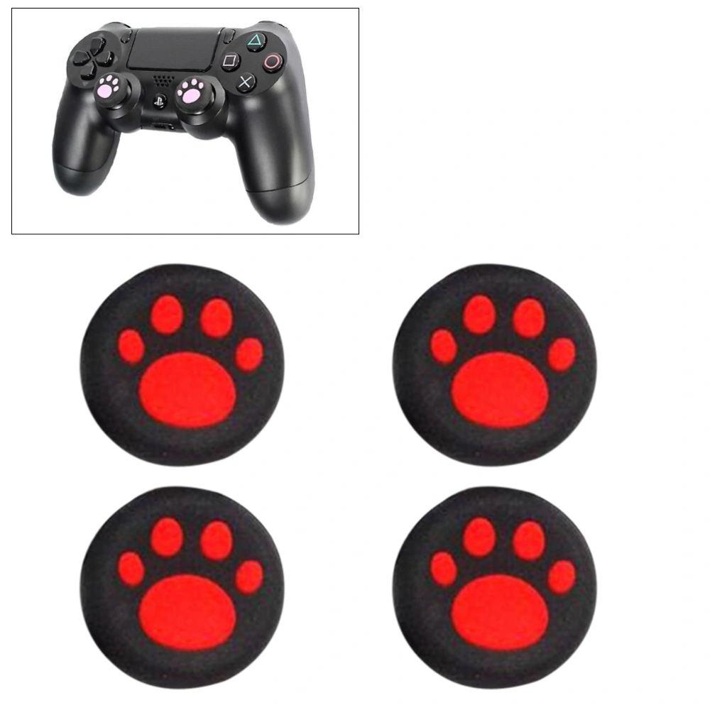 4 Pcs Thumb Stick Grips Cover Joystick Thumbsticks Caps for PS4/ PS3/ PS2/ XBOXone/ XBOX360 (Red)