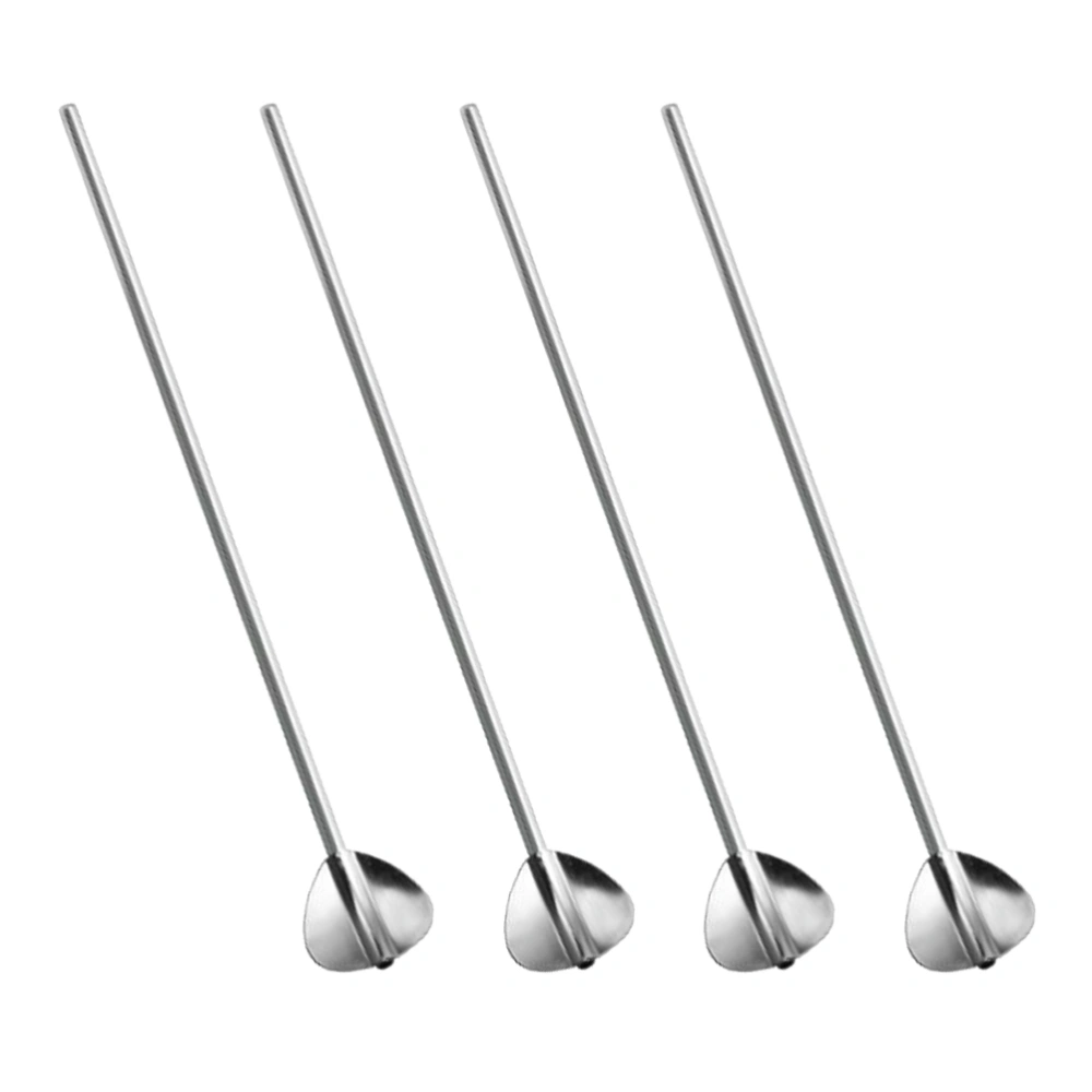 4pcs Stainless Steel Straw Spoon Whisking Rods Whisking Sticks Home Supplies