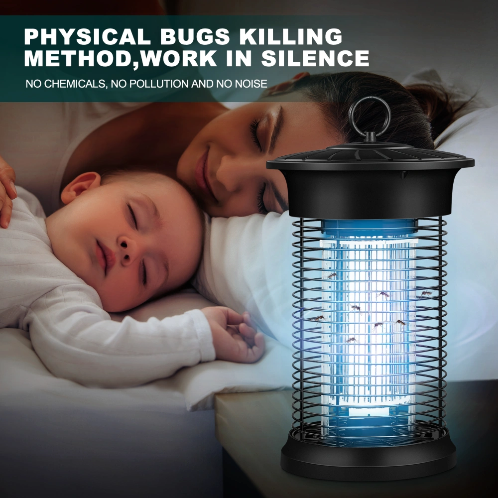 YUNLIGHTS 18W Bug Zapper 2-in-1 Mosquito Killer Portable Hanger Fly Killer with 365nm Wavelength 4200V Grid Voltage Both Great for Tabletop Standing Wall Hanging (US Plug)