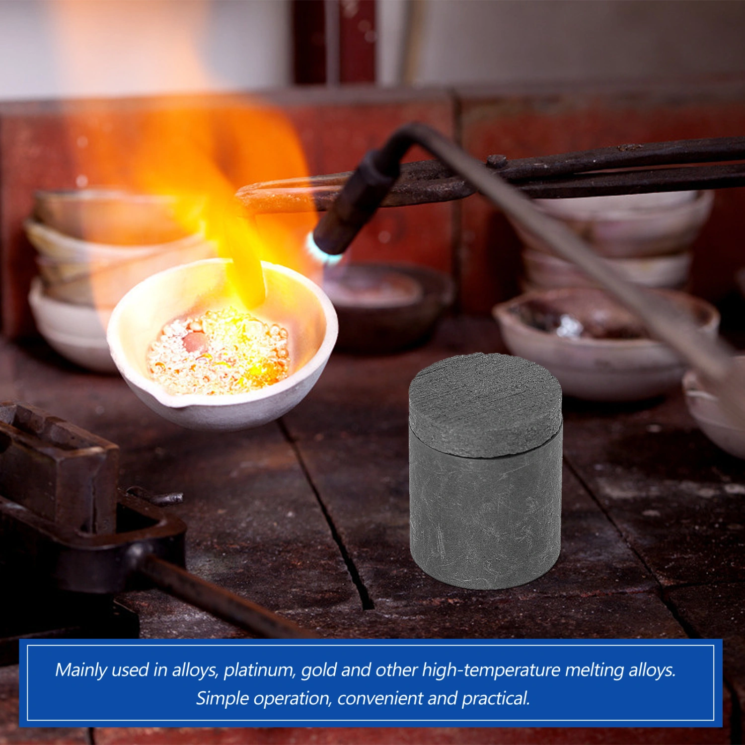 1Pc Graphite Refining Crucible Household Melting Crucible Small Melting Tool