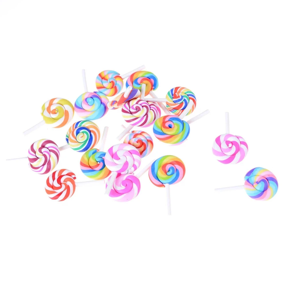 20Pcs Simulation Lollipops Colorful Lollipop Decorations Lollipops Candy Decors