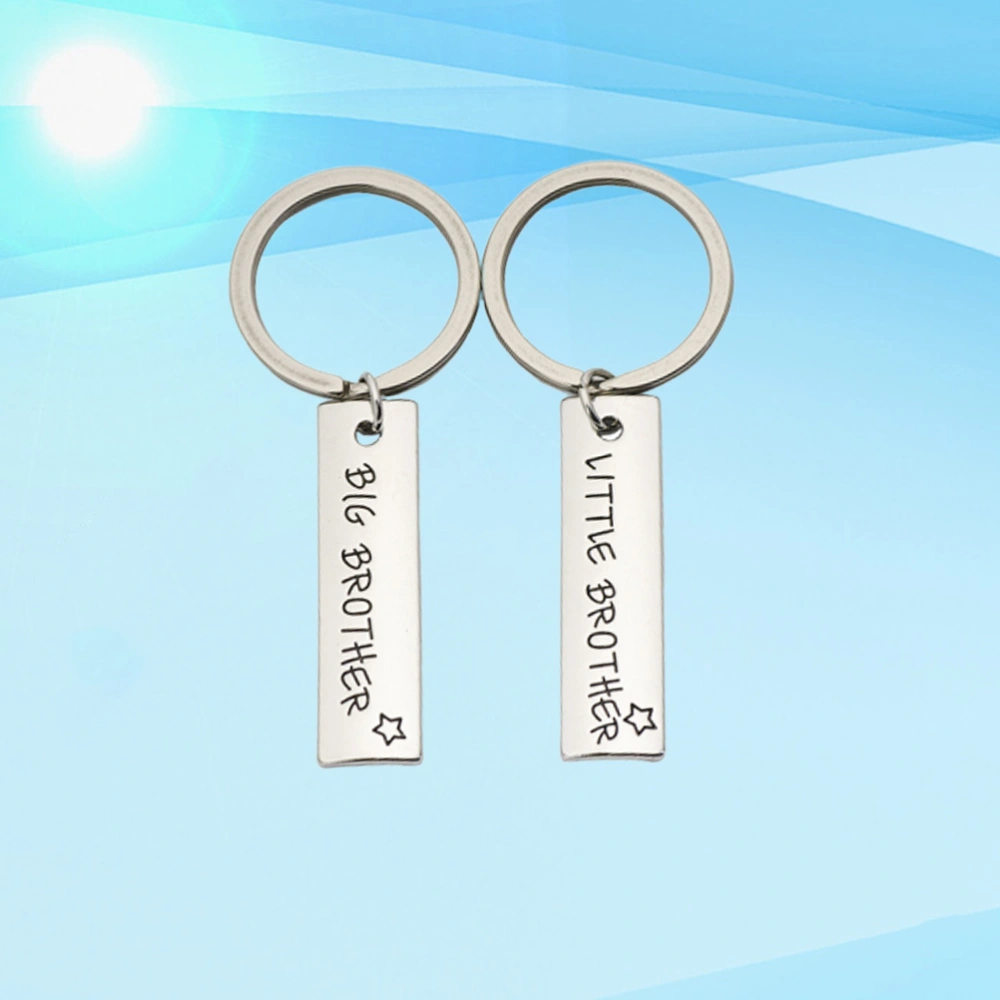 2pcs Simple Letters Design Key Ring Metal Keychains Creative Key Holder Key Decoration Small Gift (K59 BIG + K59 LITTLE BROTHER)