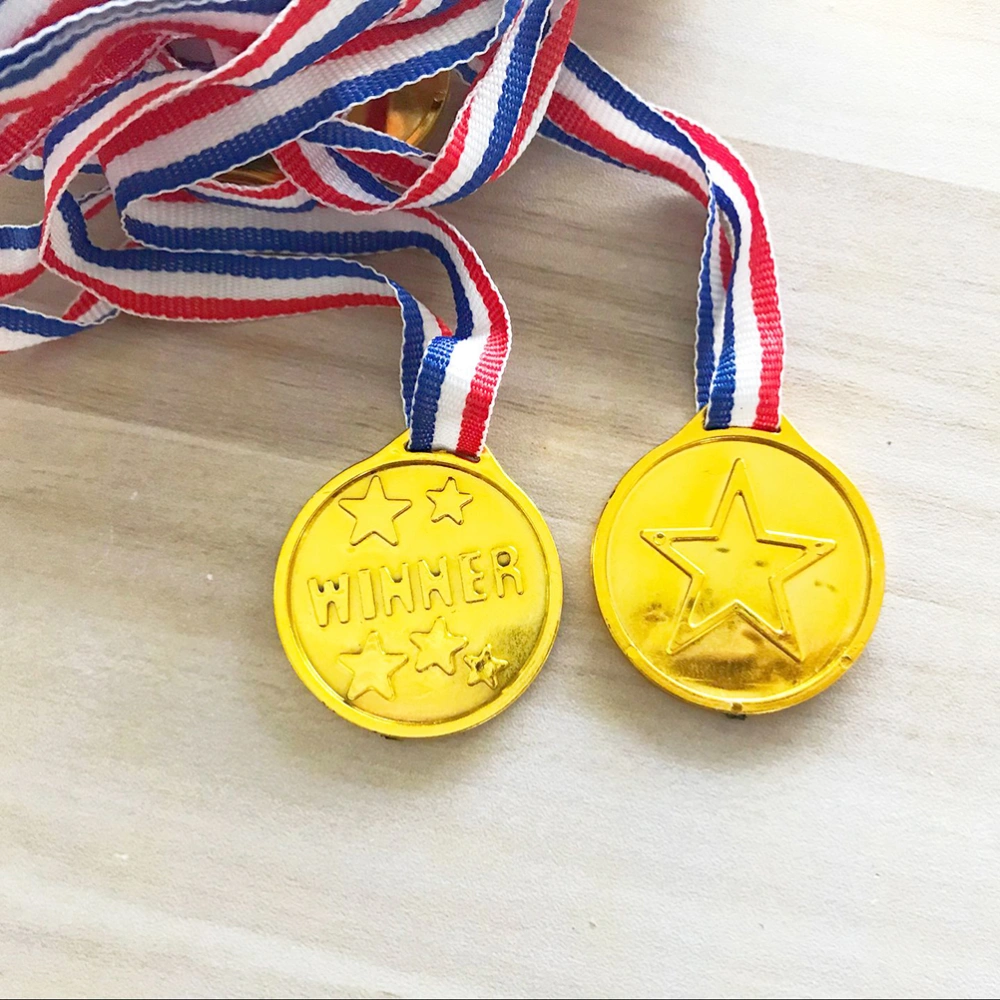 100pcs Gold Medal Winner Award Medals for Sports Competitions Matches Party Favors