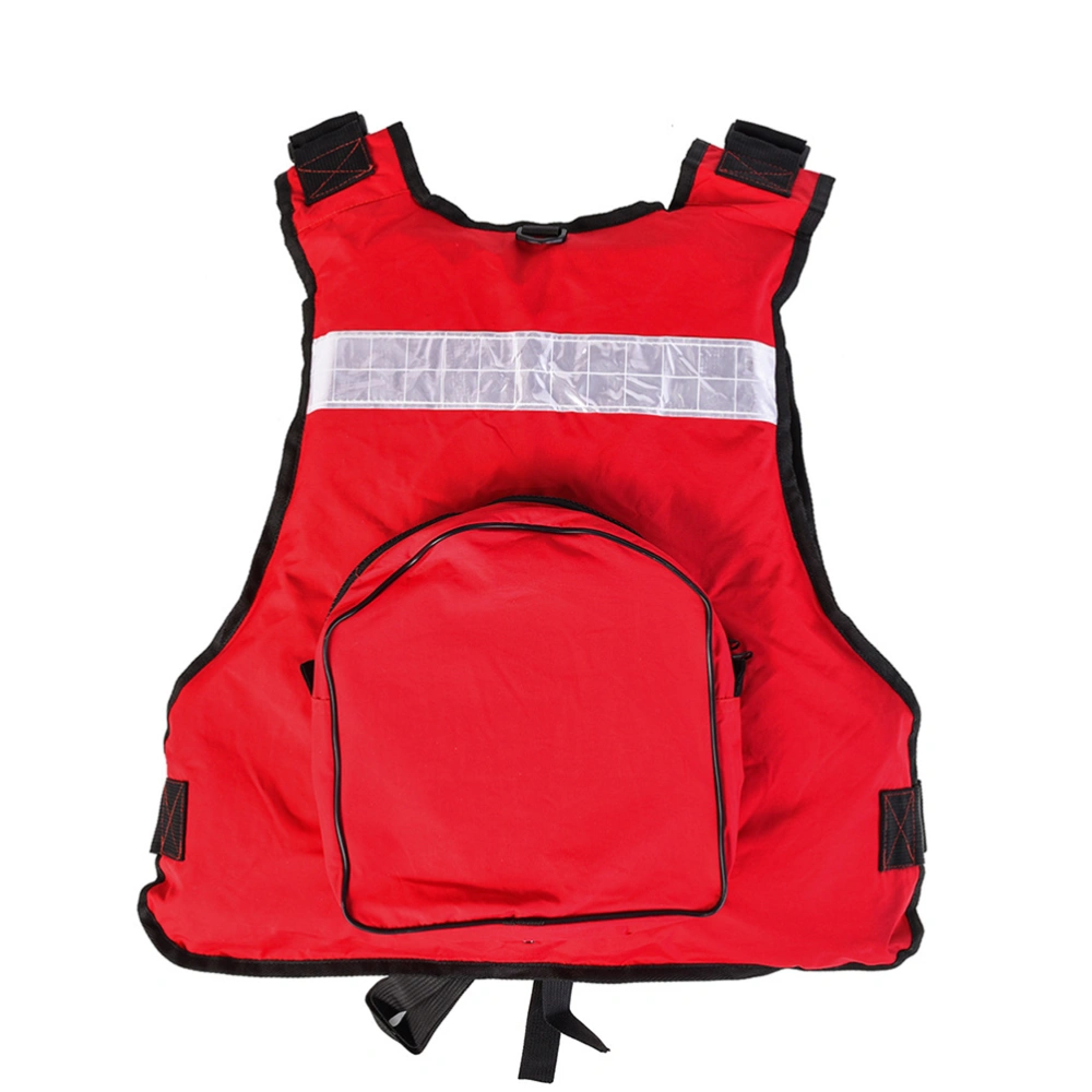 Portable Floating Life Vest Outdoor Fishing Safety Manual Life for Fishing Boating Sailing (Red)