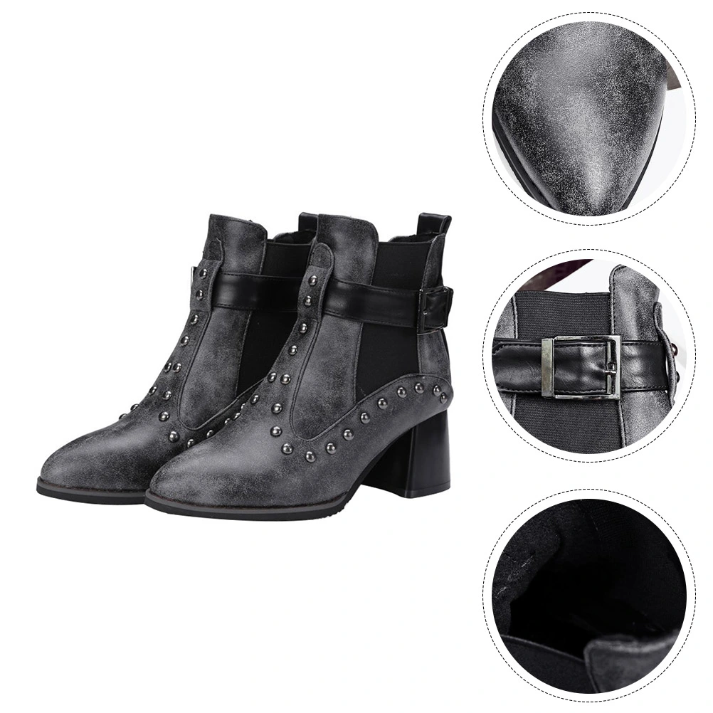 1 Pair of Fashionable Boots Punk Style Shoes Woman Ankle Boots Stylish Boots