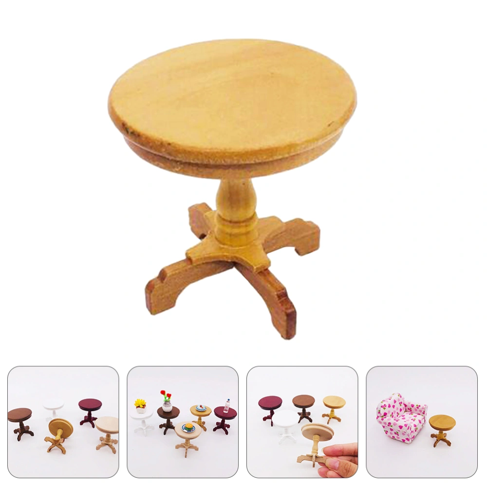 1Pc Miniature Round Table Model Simulation Table Ornament Mini House Decoration