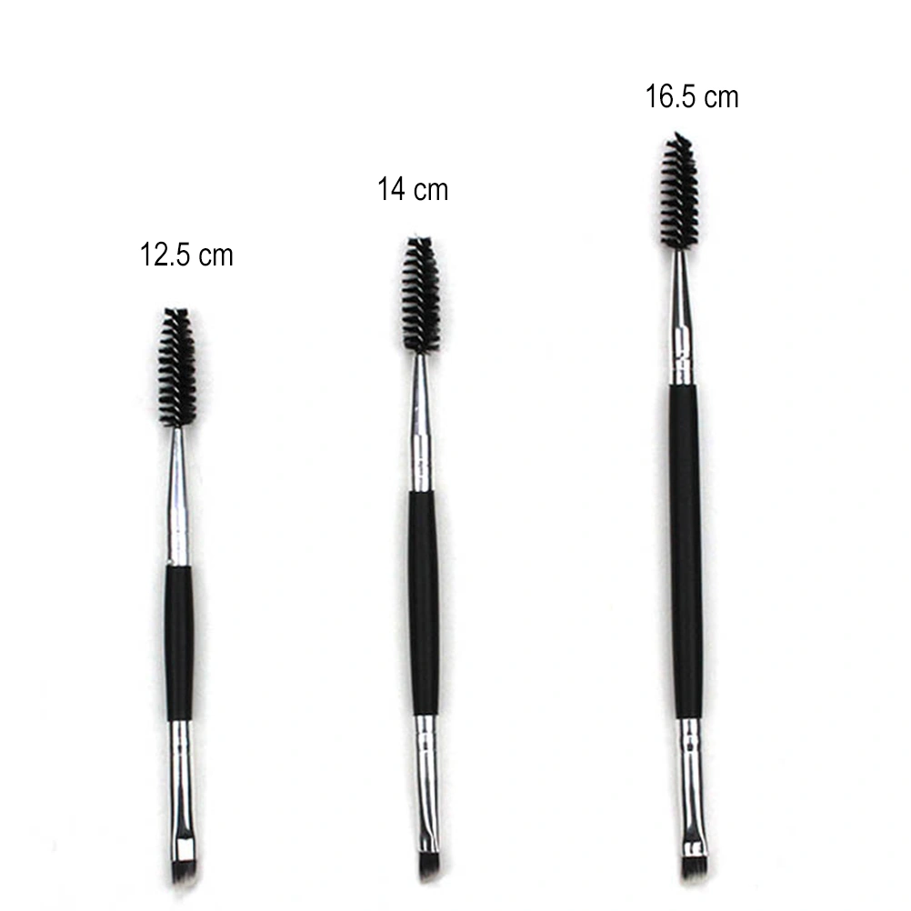 3pcs Eyebrow Brush Professional Eyebrow Paint Brush Spiral Eyelash Brush Makeup Eyebrow Brush Wooden Handle for Women (Black)