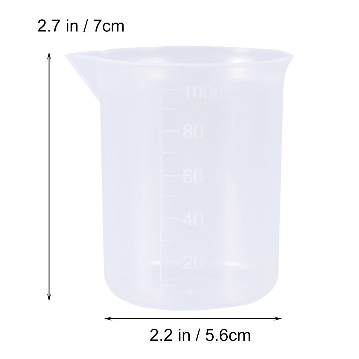 6pcs 100mL PP Plastic Graduation Beakers Measuring Cups Liquid Container