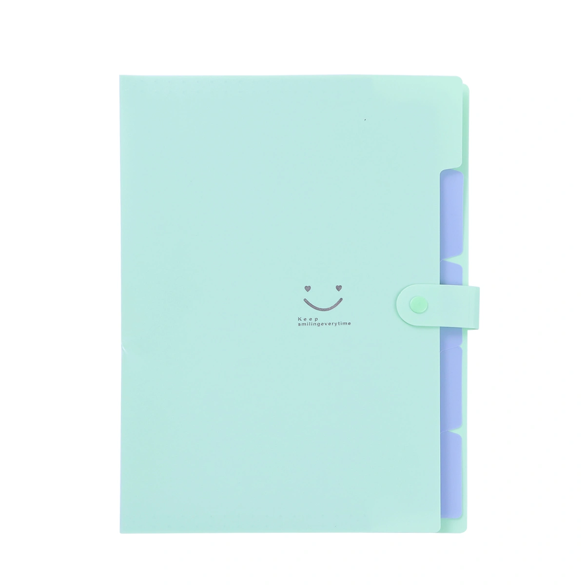 Creative Candy Color Expanding File Folders 5 Pockets Plastic Container A4 Letter Size Snap Closure Accordion Folder Paper Document Organizer (Light Green)