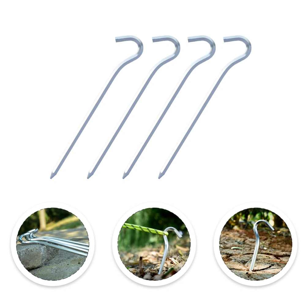 12PCS Outdoor Camping Tent Pegs Question Mark Shape Ground Nail Tent Stakes