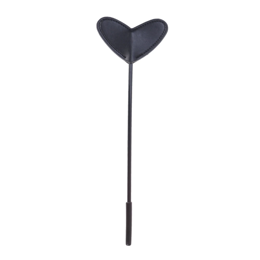 Leather Spanking Paddles Heart Shape Flirting Paddle Fetish Flogger Cosplay Whip Sex Toys for Couples Lovers(Black)