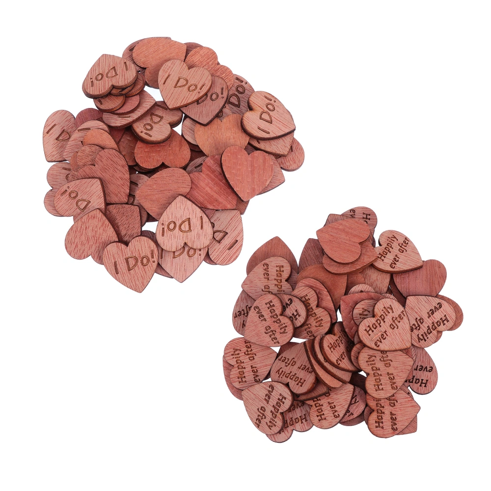 100pcs Children DIY Handmade Wood Chips English Engraving Wood Slices Ornaments