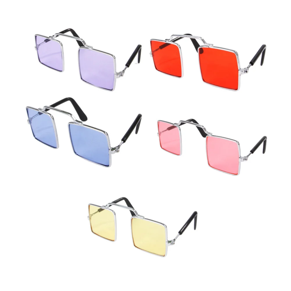 5pcs Pet Glasses Funny Spoof Creative Prop Personal Photo Glasses for Cat Dog (Color Random)