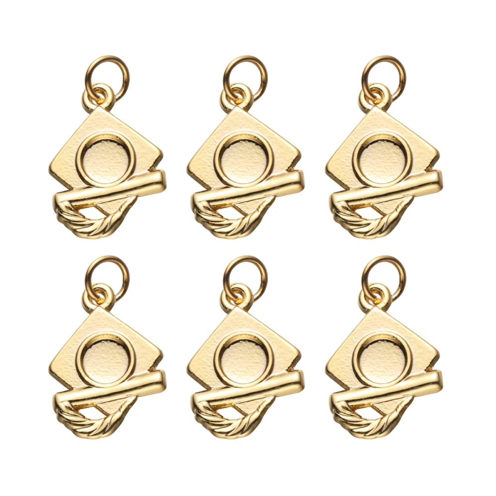 40pcs Chic Graduation Hat Pendants Charms Creative DIY Jewelry Making Accessory for Necklace Bracelet (Golden)