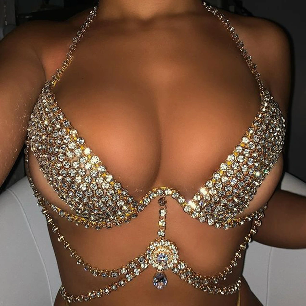 Rhinestone Chest Chain Fashion Nightclub Full Of Diamonds