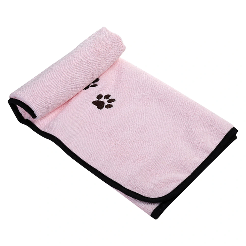 Pet Dog Bath Towel Super Absorption Bath Supplies 50x90cm (Pink)