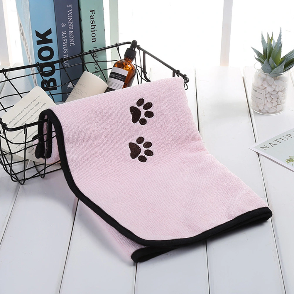Pet Dog Bath Towel Super Absorption Bath Supplies 50x90cm (Pink)