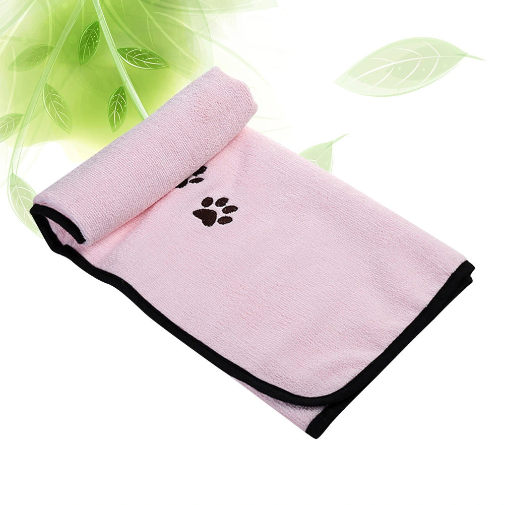 Pet Dog Bath Towel Super Absorption Bath Supplies 50x90cm (Pink)