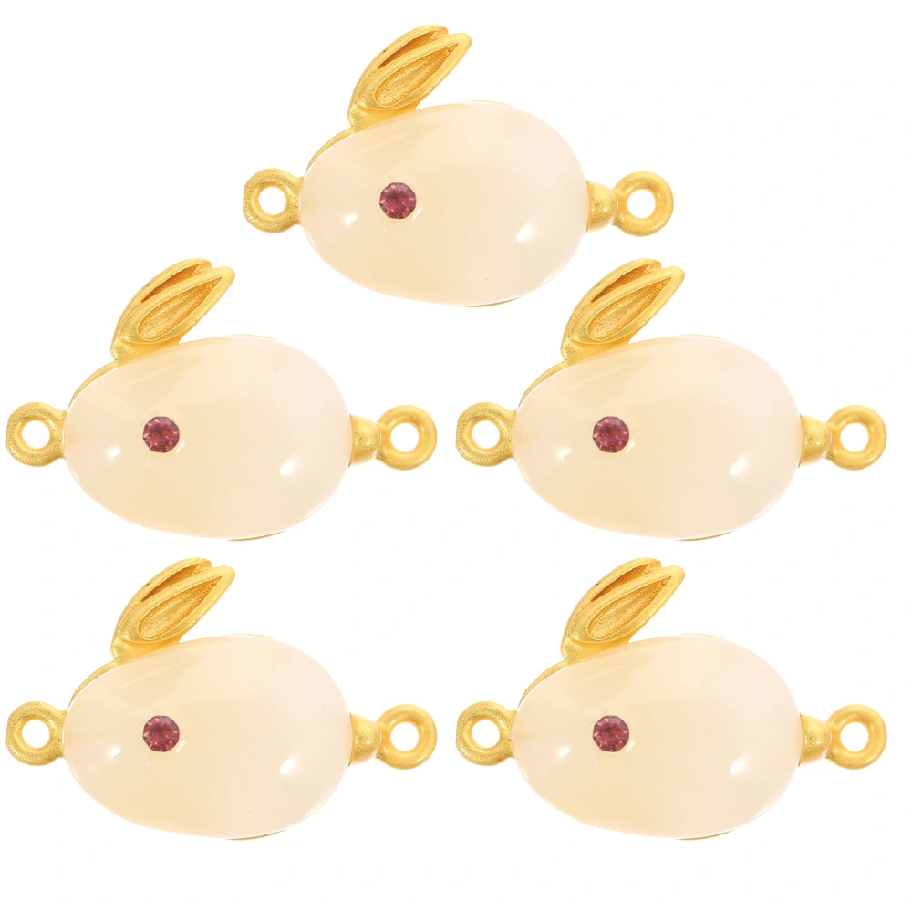 5pcs Rabbit Jewelry Charms DIY Jewelry Connector Charms Bracelet Craft Accessories