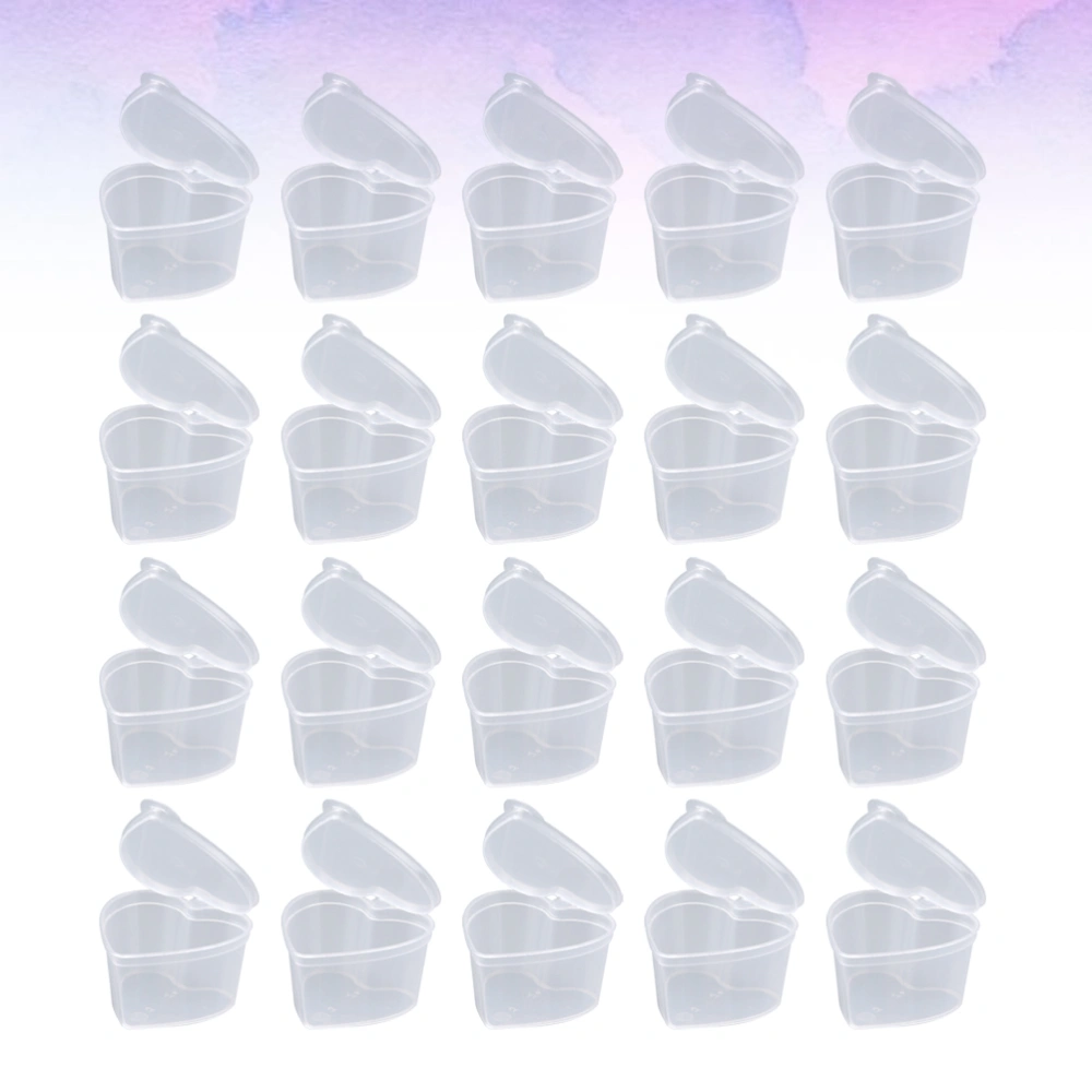 25PCS Heart Shape Boxes Transparent Storage Cases Dustproof Sundries Organizer DIY Sealing Case