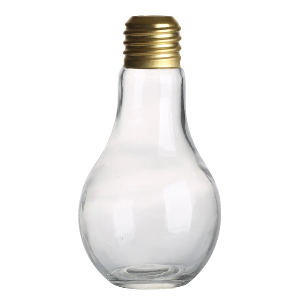 500ML Light Bulb Shaped Glass Bottle Novelty Drinking Glasses Party Favors for Drinks Beers Cocktails (Light Color Randomly)