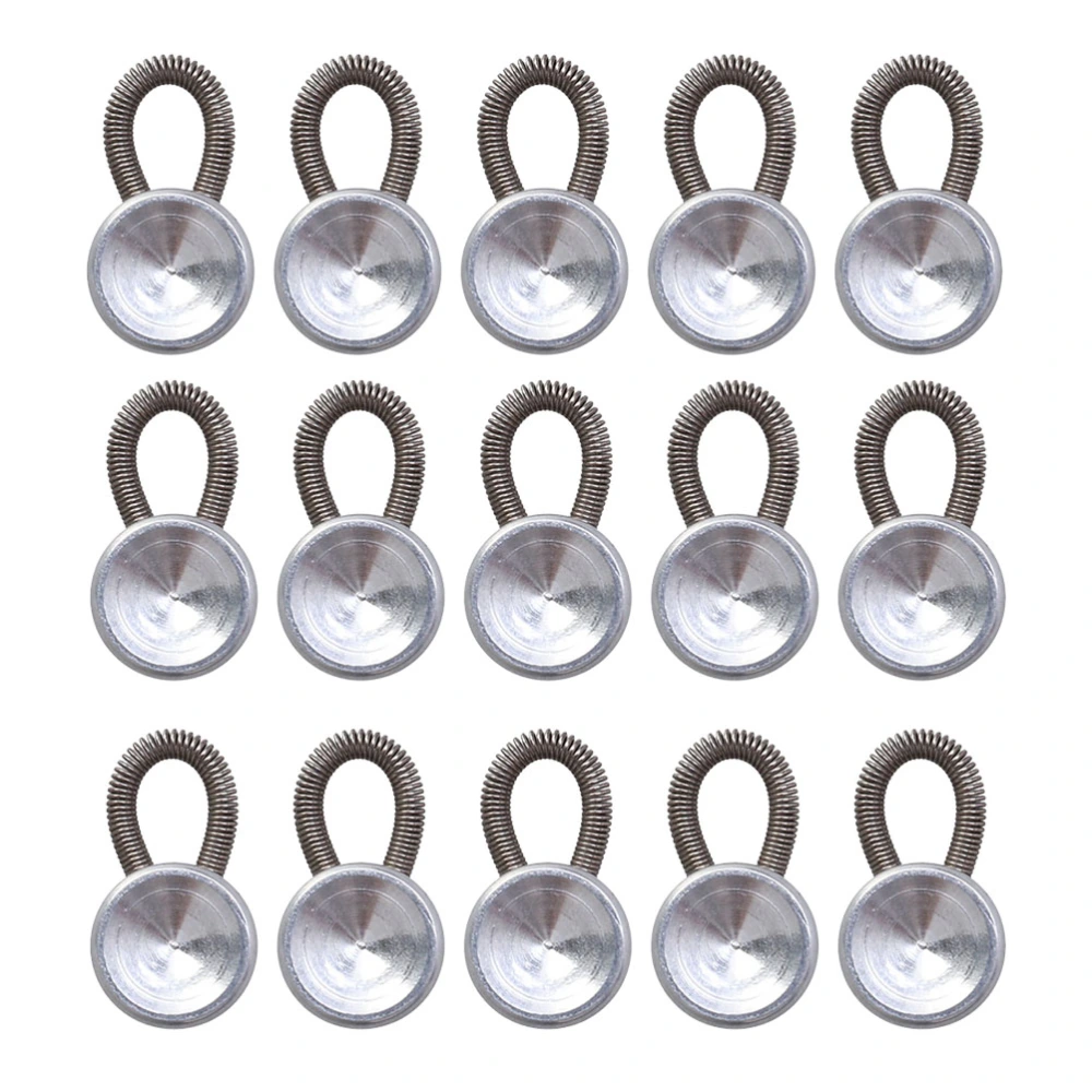 15PC Elastic Extended Buckles Adjustment Extenders Alloy Link Buttons for Shirt Dress Trousers Coat Collars