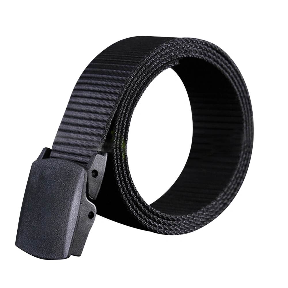 Canvas Web Belt Nylon Belt for Man Military Style Casual Style Airport-friendly Automatic Buckle Tactical Belt(Black)