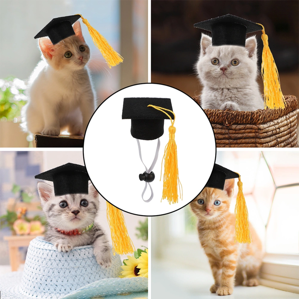 2Pcs Graduation Pet Costume Set with Pet Graduation and Graduation Hat