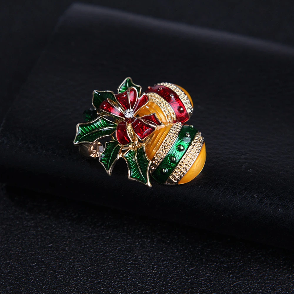 Honey Candy Ball Brooch Christmas Alloy Rhinestone Brooch Pin Breastpin Lapel Pin Jewelry Accessories Xmas Gift