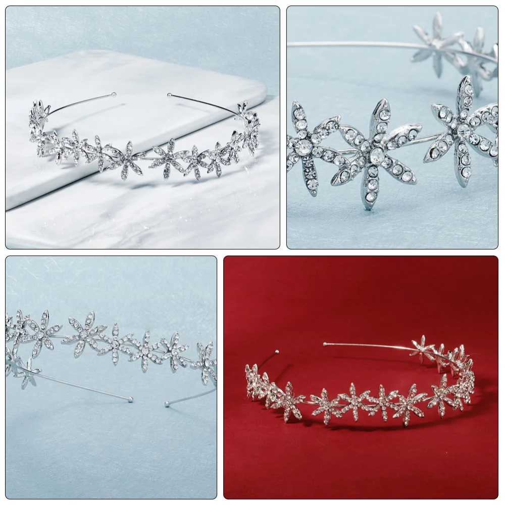 1 Pc Bride Hair Accessories Star Design Shinny Headdress Wedding Dress Headdress