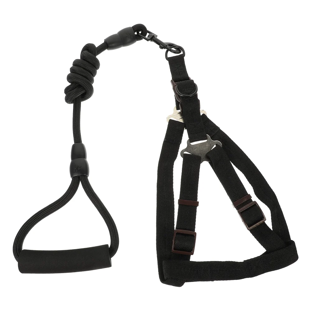 1 Set of Outdoor Pet Walking Rope Large Dog Nylon Leash Adjustable Dog Harness