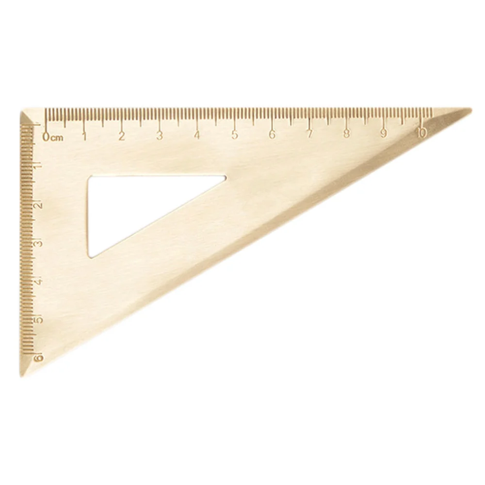 Exquisite Drawing Triangular Ruler Stainless Steel Ruler Nordic Style Ruler for Student