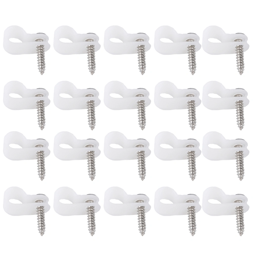 100pcs Practical R-type Plastic Bundle Wire Clip Cable Ties Wire Organizer