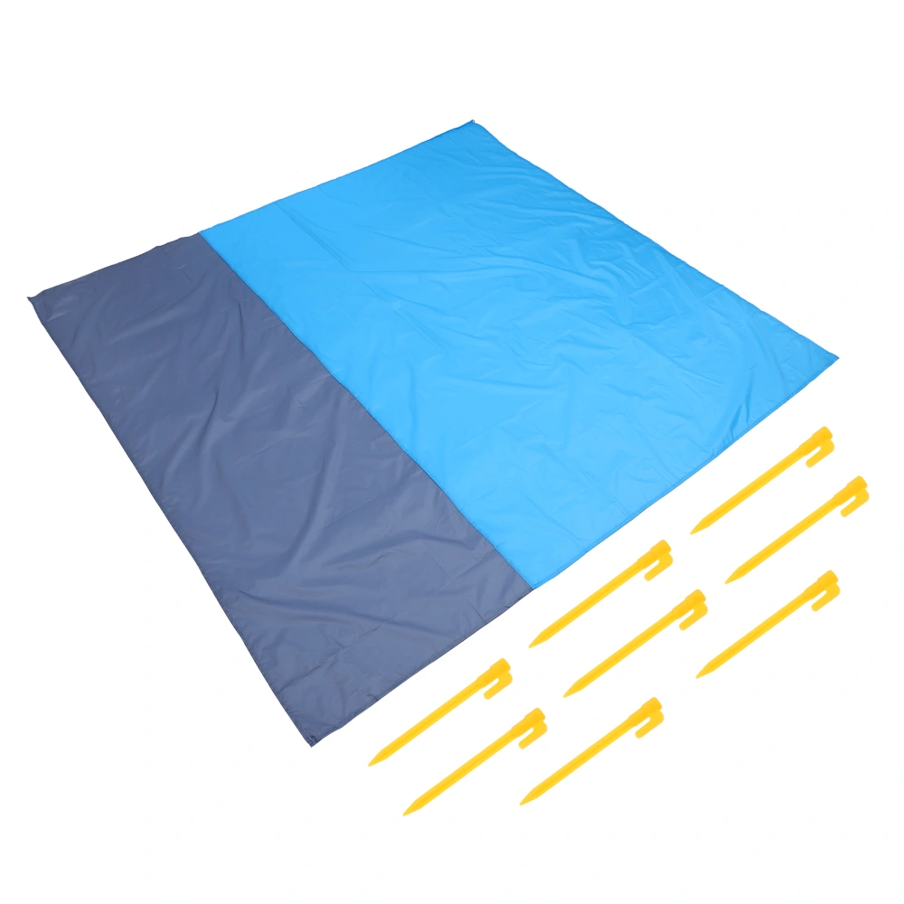 1pc Waterproof Picnic Blanket Portable Outdoor Cushion Beach Mat with 4pcs Pegs