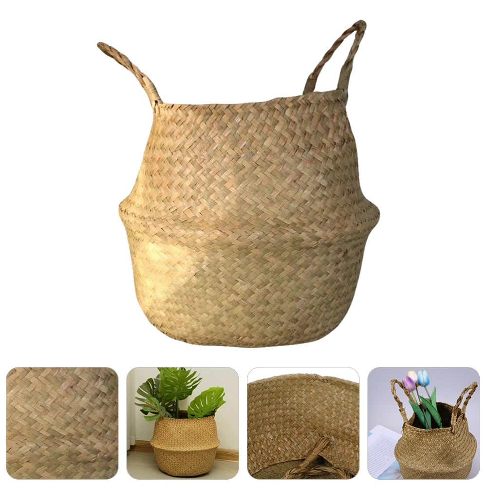 Woven Flowerpot Basket Multi-functional Storage Basket Foldable Toys Basket