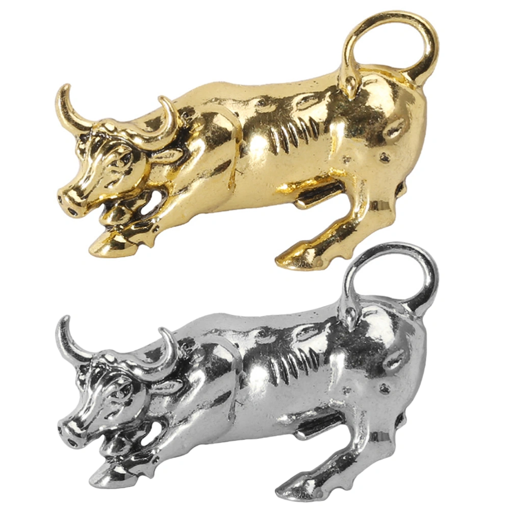 2Pcs Cattle Shaped Brooches Clothes Decorative Brooches Unique Men Suit Brooches