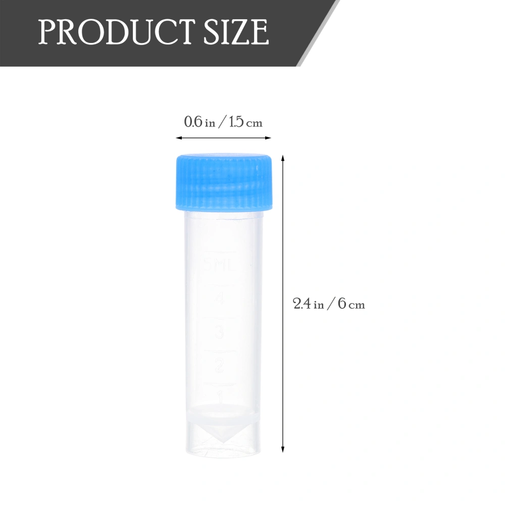 50Pcs Professional Test Tubes Multi-function Sample Tubes Transparent Cryovial Tubes