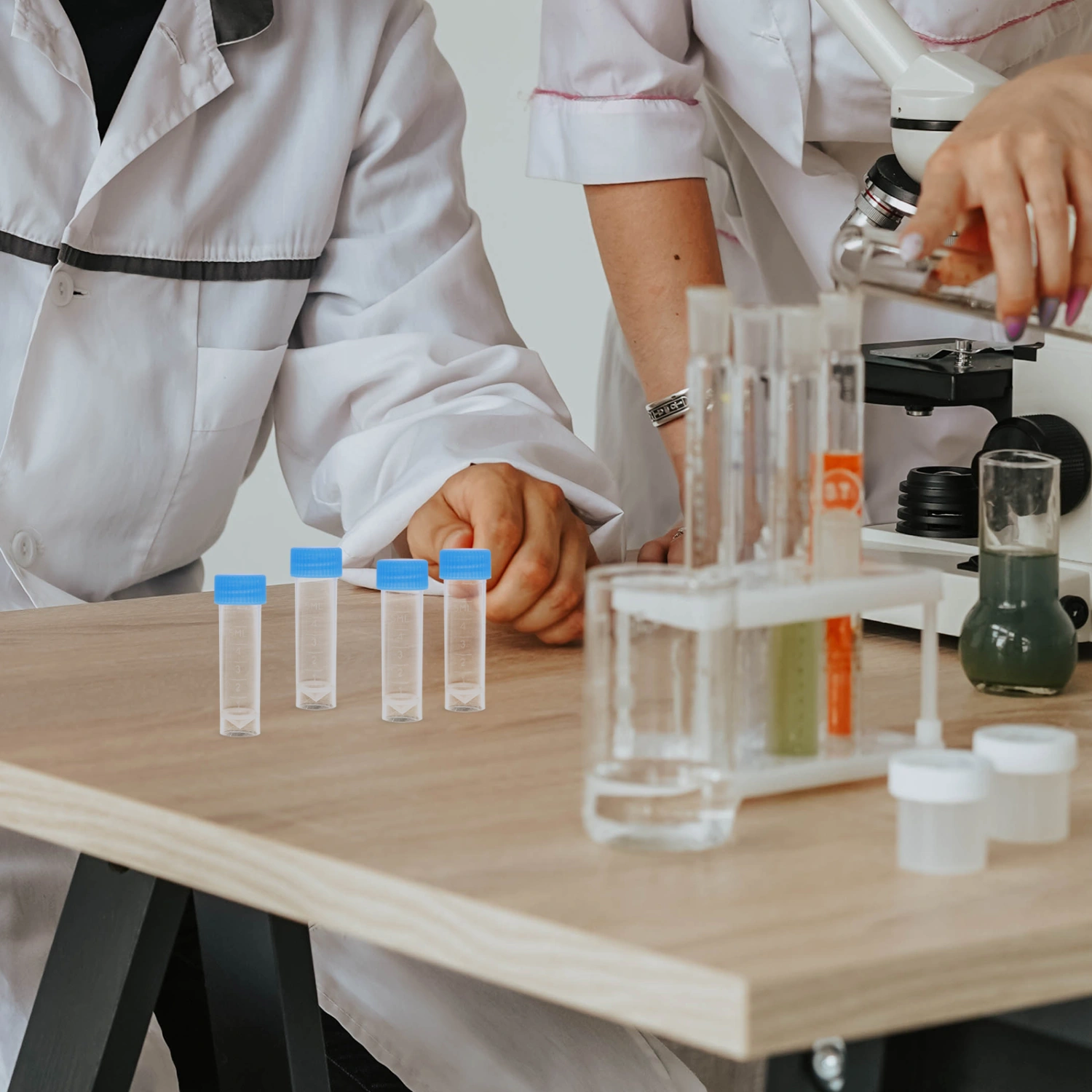 50Pcs Professional Test Tubes Multi-function Sample Tubes Transparent Cryovial Tubes