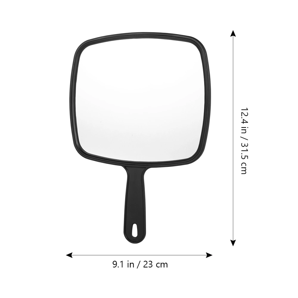 Frcolor Professional Makeup Mirror Handheld Salon Barbers Hairdressers Mirror with Handle (Black)