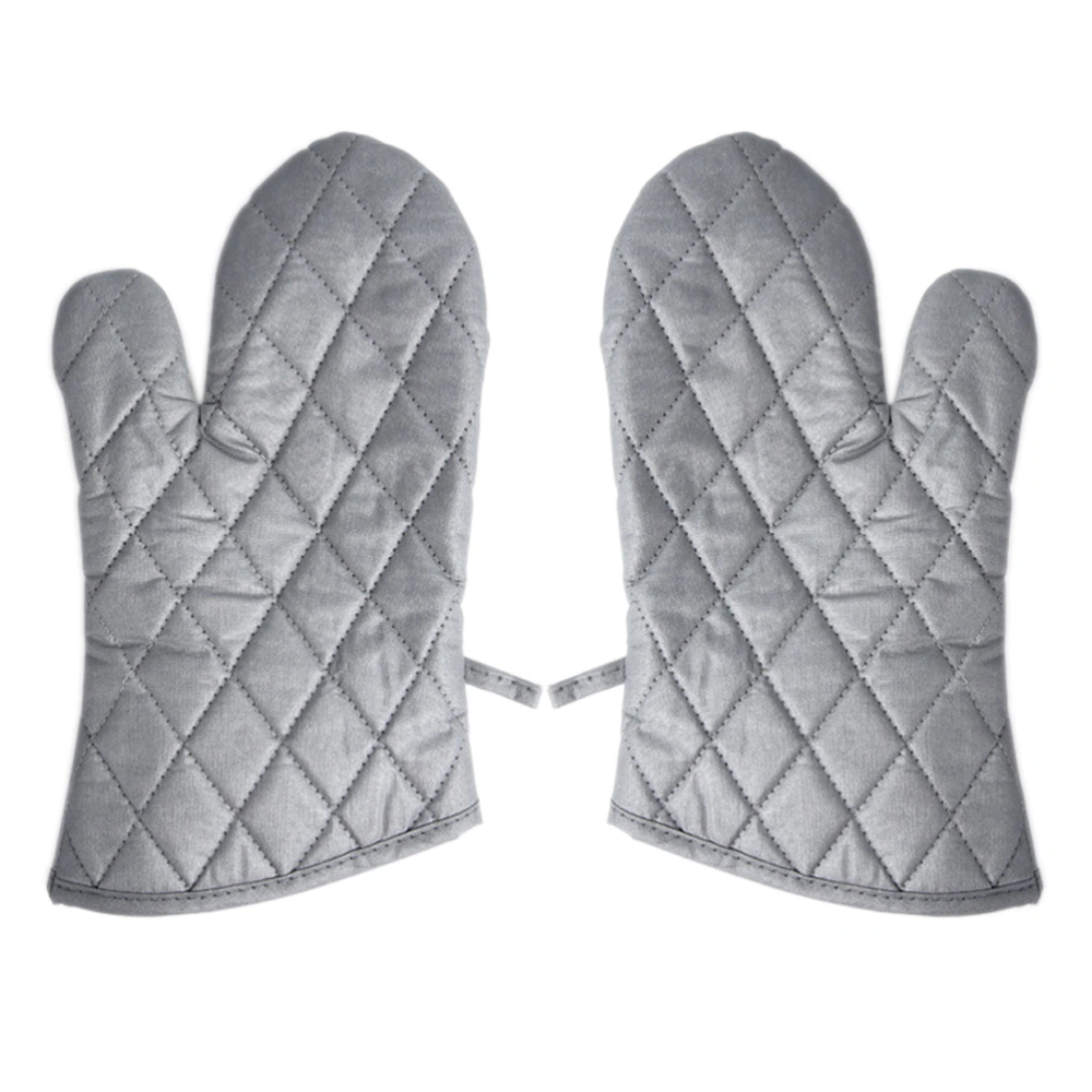 1 Pair Thicken Oven Gloves Microwave Oven Gloves Outdoor BBQ Gloves Heat Insulation Oven Gloves (Small Size)