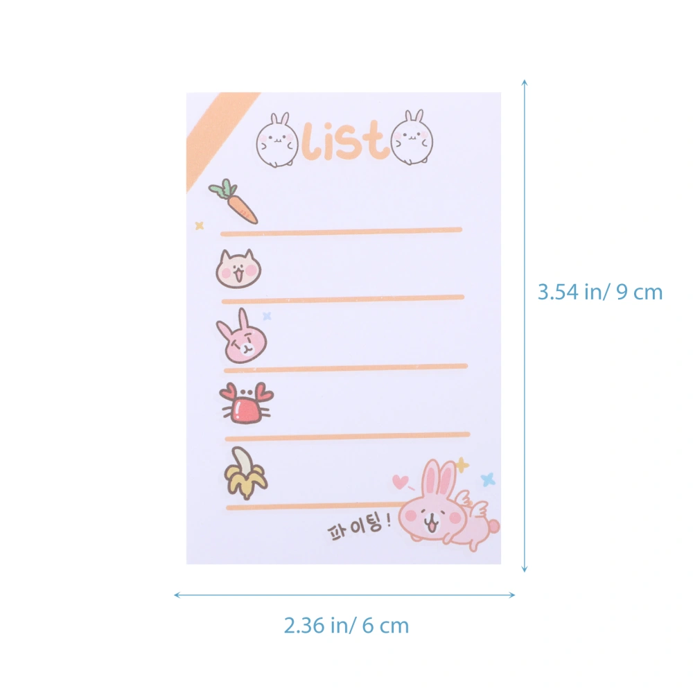 5pcs Small Adorable Plan Books Portable Notepads Creative Planners Memo Pads Stationery Note Papers for Office School Daily Use (Rabbit Pattern)