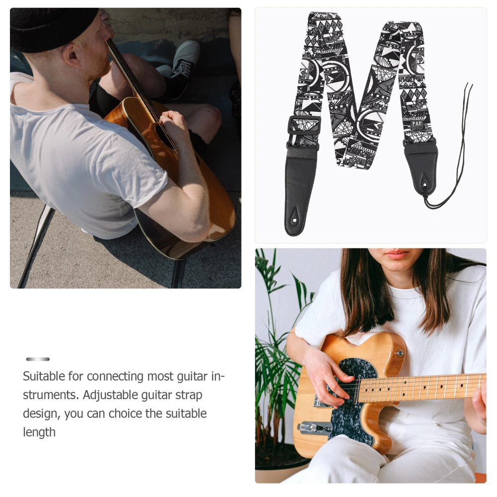 Printed Guitar Shoulder Strap Polyester Electric Guitar Strap Guitar Belt