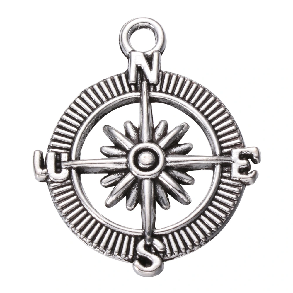 50 Pcs 2.6g Graduation Themed Pendants Compass Shaped Charm DIY Accessory Jewelry Supplies for Bracelets Necklace Chain (Silver)