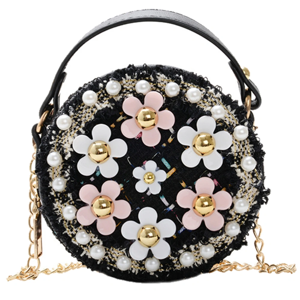 Fashion Phone Chain Bag Round Cross Body Flower Shoulder Bag for Kids Girl