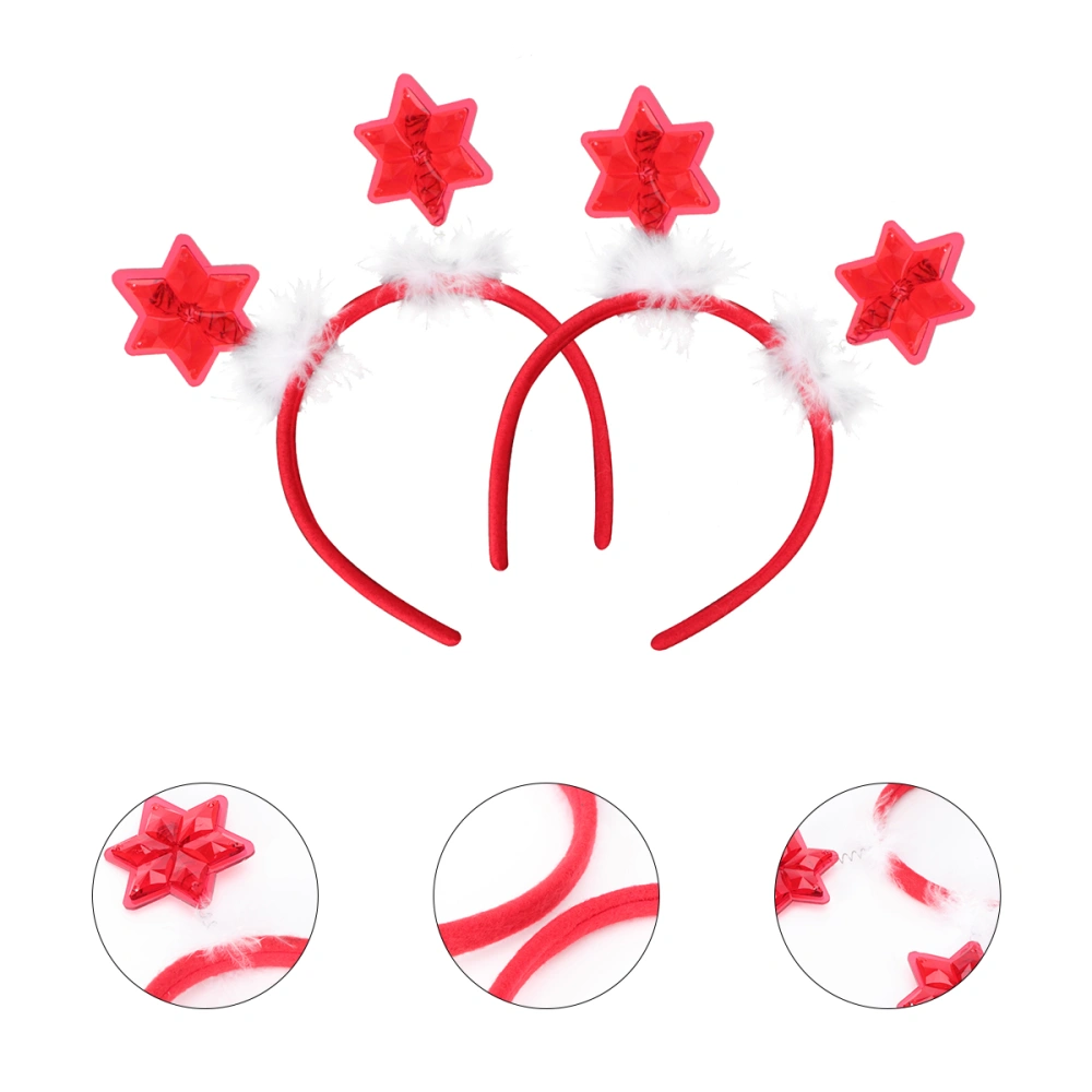 2PCS Christmas Headbands Snowflakes Hair Band Antlers Head Lovely Headdress