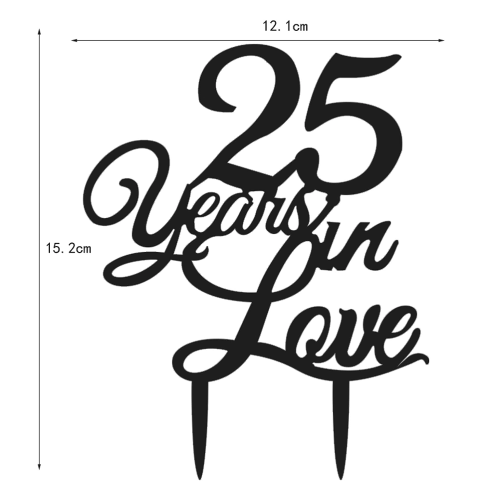 25 Years in Love Classy 25th Birthday Cake Topper 25th Anniversary Cake Topper for Wedding Engagement Party