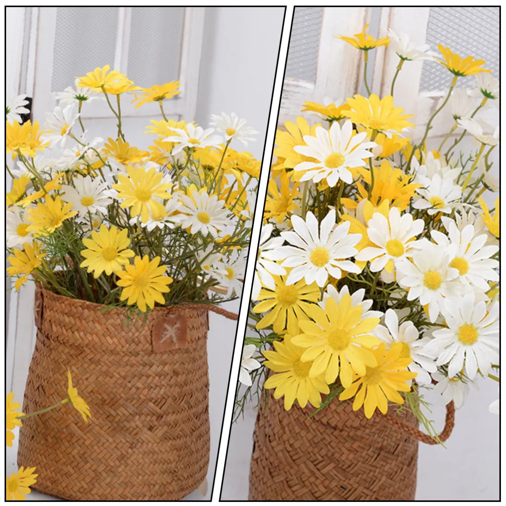 6pcs Artificial Daisy Flower Decors Simulation Flower Adornments for Wedding