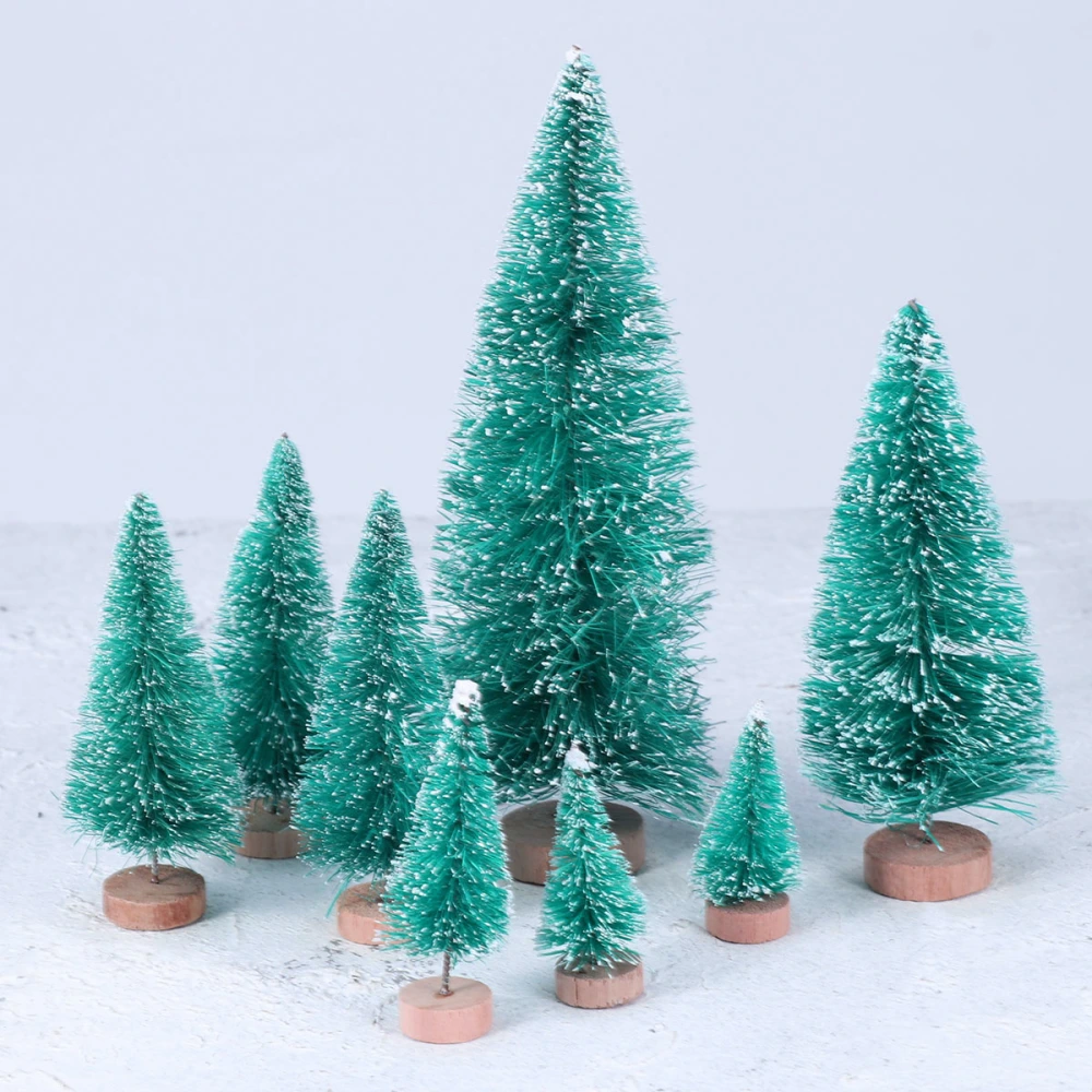 36PCS Mini Christmas Tree Ornaments Pine Trees Models Miniature Christmas Green Trees Table Decor Crafts for Party Home Decoration