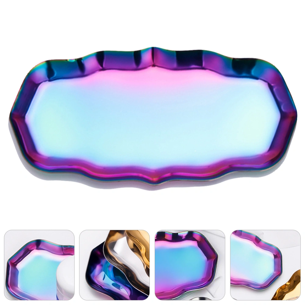 Stainless Steel Jewelry Plate Jewelry Dish Jewelry Container Cosmetic Tray